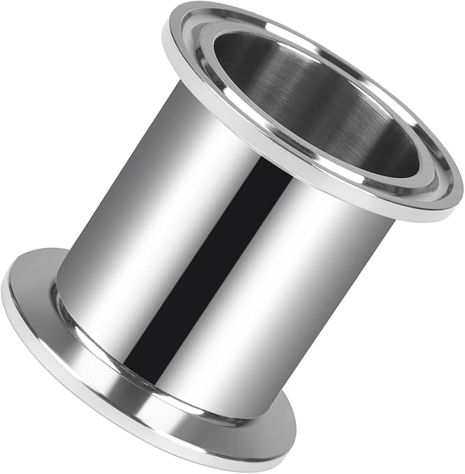 Tri Clamp Tube 1.5 Inch Tube OD Sanitary Spool Tube Length 2 Inch Clamp End OD 50.5mm 304 Stainless Steel Seamless Round Tubing