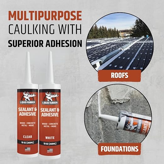 Liquid Rubber Caulk - Hybrid Silicone Adhesive and Protective Sealant, Clear, 1 Pack