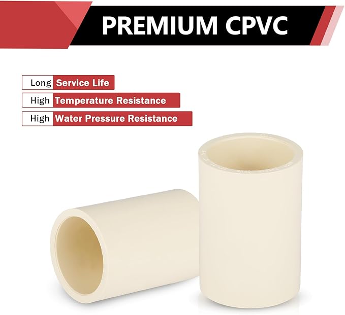 (30 Pieces) EFIELD 1-Inch CPVC Pipe Fittings, Slip x Slip (Socket) Coupling, For Hot and Cold Water Plumbing,(CPVC027-5-30PCS)