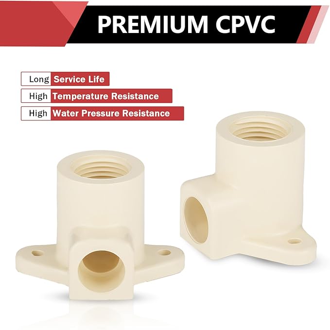 (Pack of 100) EFIELD 1/2"Slip x 1/2"Female Thread CPVC-CTS 90-Degree Wing Elbow (With Drop Ear),(CPVC045-10-100PCS)