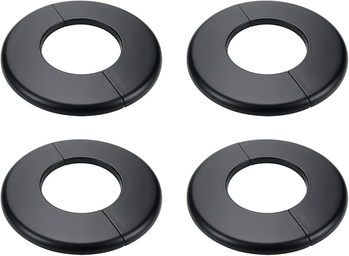 4 Pcs Wall Split Flange, ABS Round Self-Adhesive Escutcheon Plate Buckles Design for 2.5"/64mm Diameter Pipe