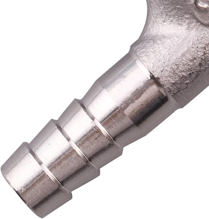 DERNORD 5/16" Hose Barb x 1/2" Male NPT Stainless Steel 90 Degree Elbow- Home Brew Pipe Fitting