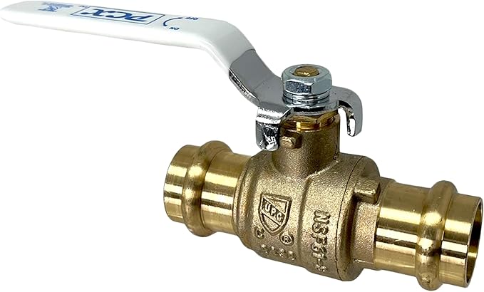 PROCURU 1-Pack 3/4-Inch Press Copper Ball Valve, Heavy Duty Brass Body, Full Port, LF Certified Safe (3BP075-1P)