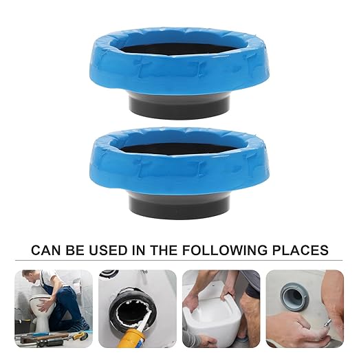 2pcs Toilet Wax Ring Replacement for Waste Line Seal Rubber Flange Gasket Anti-Aging Toilet Bowl Seal for Home and Office Use