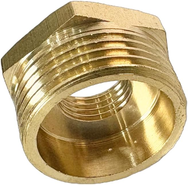 3/4" NPT Male x 1/4" NPT Female Brass Reducer Hex Bushing Threaded Pipe Fitting Reducing Adapter Pack of 2