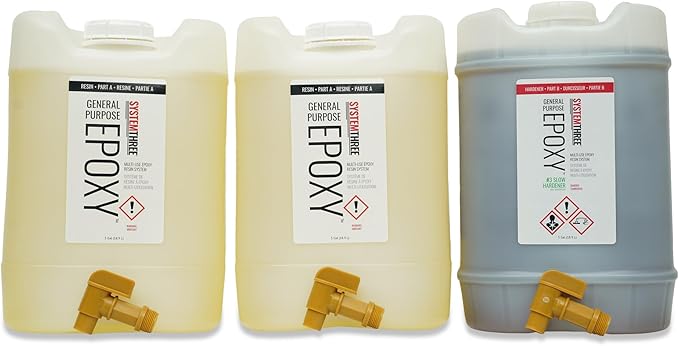 System Three General Purpose Epoxy Resin with #3 Slow Hardener, 15-Gallons