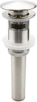 Brushed Nickel Pop Up Sink Drain with Overflow, Bathroom Faucet Vessel Sink Drain Stopper