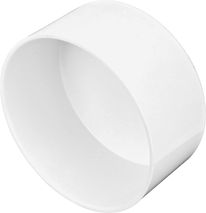 NDS 6P06 PVC S&D Cap, 6-Inch, Makes Solvent-Weld Connections, for Use with 6-Inch Sewer and Drain Pipe, White