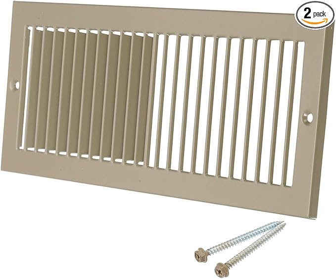 PATIKIL 4" x 12" Duct Opening Vent Cover, 2 Pcs Toe Kick Vent Cover HVAC Toe Space Register Grille Return Air Grilles for Home Ceiling Wall Floor, Brown-Outer Size: 5.4" x 13.4"