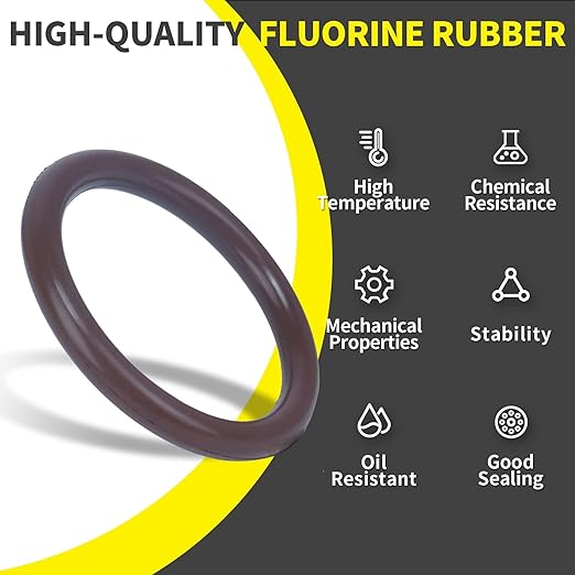382 PCS SAE FKM Viton O Ring Assortment Kit 30 Sizes Fluorocarbon Oring for Aviation Car Engines Cylinders Hydraulic Plumbing Various Industrial Chemical High Temperature and Oil Resistance