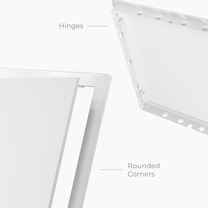 12 x 12 Inch White Access Panel – ABS Plastic Rectangular Wall & Ceiling Access Door for Plumbing Electrical HVAC – Easy Install Indoor Panel for Drywall, Home Improvement and Maintenance