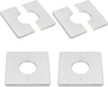 PATIKIL Wall Split Flange 86mm / 3.4" OD, 4 Pcs Square Escutcheon Plate Cover PPR Plumbing Cover Plates with Self-Adhesive Tape for 33mm / 1.3" Dia Water Pipe Faucet, Silver