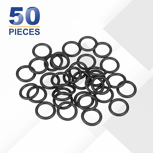 HARFINGTON 50pcs Nitrile Rubber O-Rings 17mm OD 12.2mm ID 2.4mm Width Metric Buna-N NBR Sealing Gasket Plumbing Sealing Repair O Rings for Car Auto Vehicle Repair Faucet Air Gas