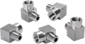 90 Degree Street Elbow - 1/4" NPT Male to 1/4" NPT Female Stainless Steel 304 Heavy Duty Forged Square Barstock Street Elbow Adapter Pipe Fitting (pack of 5)