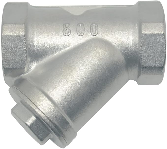 Strainer Mesh Filter Valve,800WOG Y-Spring NPT Female Check Valve,Stainless Steel SS316 CF8M (1-1/4")