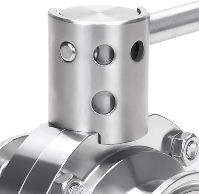 DERNORD 2 Pack 2 Inch Tri Clamp Sanitary Butterfly Valve with Pull Handle Stainless Steel 304 Tri Clamp Clover (2" Tube OD)