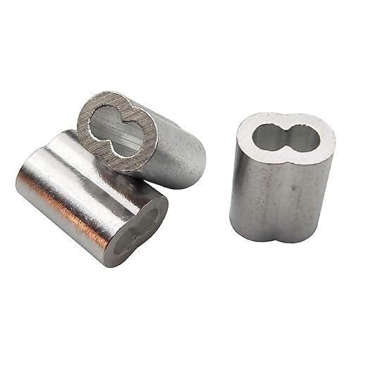 3/32"(2.5mm) Aluminum Crimping Loop Sleeves, Wire Rope Sleeves, Double Crimp Sleeve Cable Ferrule for Wire Rope and Cable 100PCS (3/32"(2.5MM))