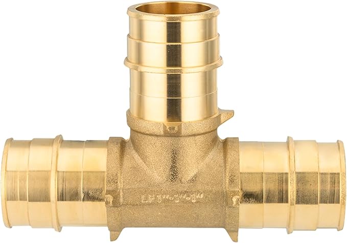 100-Pack HeSun 3/4 Inch Brass PEX-A Expansion Fitting Tee, 3/4"x3/4"x3/4" PEX-A Tee, ASTM F1960(PEX1960043-100)
