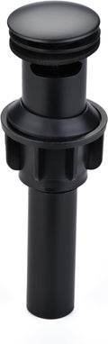 Bathroom Sink Drain with Overflow: Matte Black Bathroom Sink Drain Stopper for Bathroom Vanity Vessel Sink, Pop-up Sink Drain with Hair Catcher Anti-Clogging Strainer