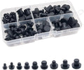 100 Pcs Silicone Rubber Hole Plugs Set - 9 Sizes T-Type Black Silicone Plugs Caps for Powder Coating, Waterproof Sealing, Pipe/Test Tube Caps - Heat Resistant, Durable, Multi-Purpose (Black)