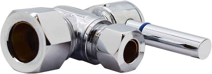 Westbrass R105BL-2-26 1/4-Turn Lever Handle Angle Stop Shut Off Valve, 5/8" OD x 3/8" OD, Polished Chrome (2-Pack)