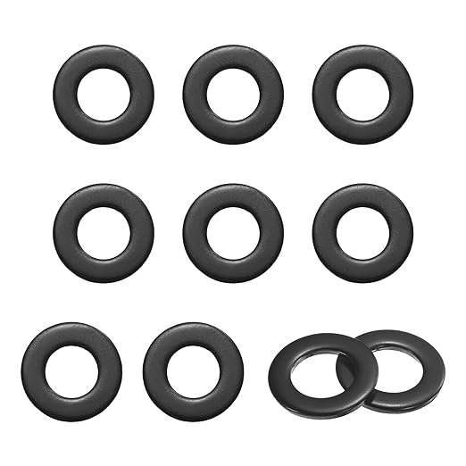 10-Pack 1/2" Flat Washers, 1-1/16" OD 304 Stainless Steel Washers for Bolts Screws Nuts for Automotive/Machinery/Furniture, Flat Metal Washers [Black Galvanized]