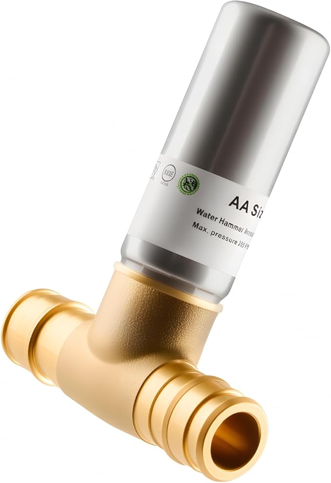 Stainless Steel Water Hammer Arrestor, 1/2 Inch Pex-A Expansion Tee Hammer Arrestor For Potable Water Plumbing Application, F1960 Tee Connection