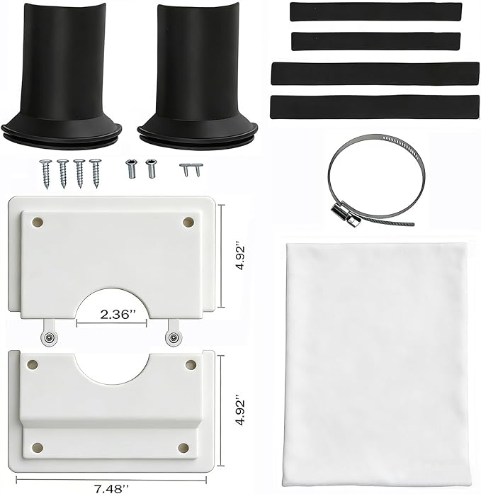 HVAC Wall Penetration Cover & Line Set Cover Kit - Professional Seal and Protection Sleeve for Indoor & Outdoor Mini Split Air Conditioner Pipes Outlet Retrofit 2-3/8", White
