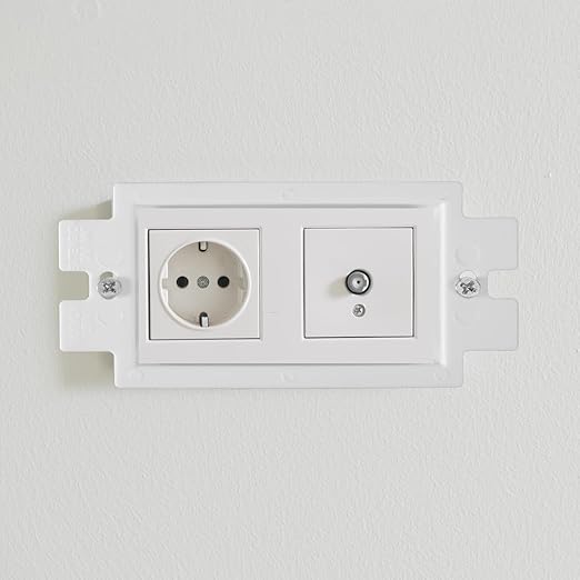 BE1-2 Electrical Outlet Box Extender with 60 Screws, 30 PCS 1-Gang Electric Extension Box Kit Single Gang Weatherproof & Fire Rated PVC Electrical Power Switch Receptacles Accessories