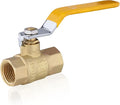 50-Pack HeSun 1/2 Inch FIP Threaded Ball Valve, Brass Full Port Shut-off Valve,1/2" Female NPT x 1/2" Female NPT, 600 WOG (Water, Oil and Gas),Yellow(VALVE226-50)