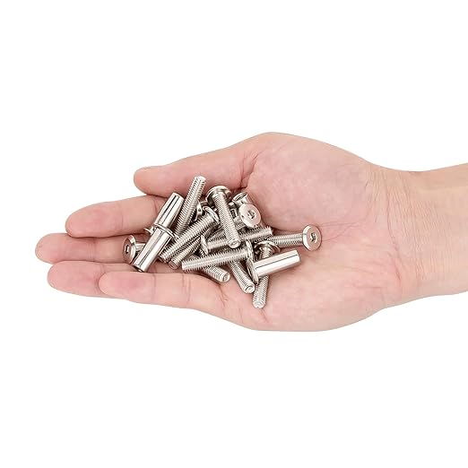 150 Pcs Silver M6x30mm Furniture Bolts - Allen Hex Drive Carbon Steel Screws for Beds Outdoor Patio Furniture and Wooden Joints