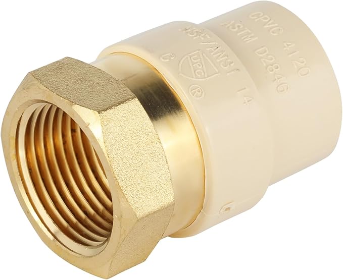 (Pack of 20) EFIELD 3/4"CPVC X 3/4"Female Thread NPT Transition Coupling,Brass Adapter Pipe Fitting (Female NPT x CPVC),(CPVC052-20PCS)
