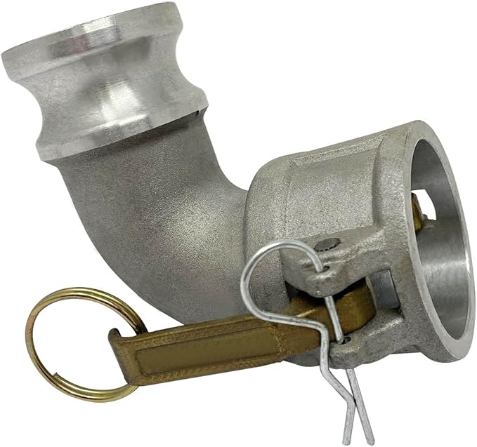 Gloxco Aluminum Type DA Cam and Groove Hose Fitting, 90 Degree Elbow, 1-1/2" Female Camlock x 1-1/2" Male Camlock (CAM-15-DA90-AL)