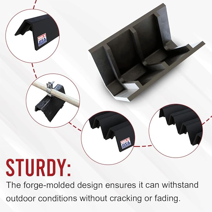 BULLKE USA-Made Rooftop Pipe Support CTL - 6" Heavy Duty - 250 lbs Capacity - Pipe Cradle & Conduit Support - 100% Recycled Plastic - 4 Pack
