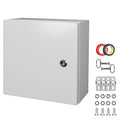 LeMotech Electrical Box 12 x 12 x 6 inch Junction Box, IP66 Waterproof Dustproof Steel Enclosure Wall-Mounted for Outdoor/Indoor Lockable with Equipment Mounting Plate