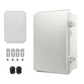 Waterproof Electrical Box Junction Box Weatherproof IP67 ABS Plastic Enclosure Switch Router Project Box Electronics DIY Enclosure with Mounting Plate and Wall Bracket Grey 11.2"x 7.5"x5.5"