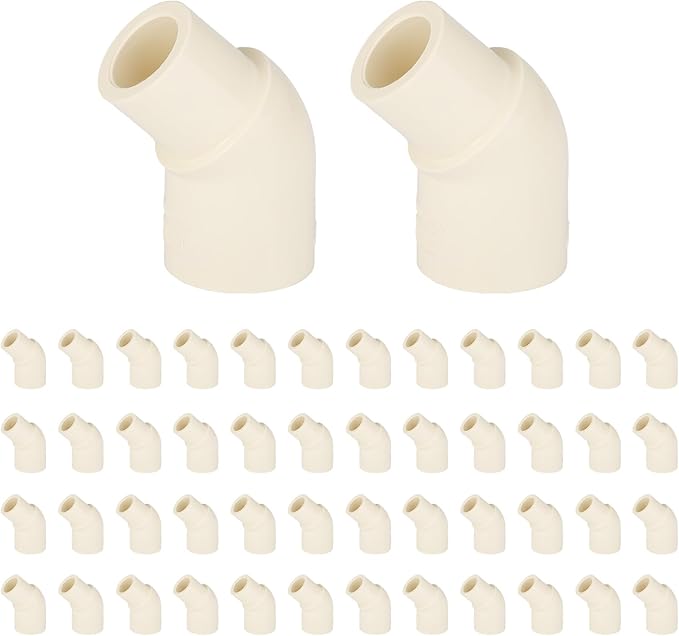 50-PACK EFIELD CPVC Street Elbow,1/2" Spigot x 1/2" Slip 45-Degree Elbow Fitting,(CPVC010-25-50PCS)