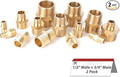 Hex Couplings, 1/2" x 3/4" NPT Male To Male Brass Hex Nipple Adapters, Brass Pipe Extension Fittings for Oil/Air/Water/Gas Systems. (2 Pack)