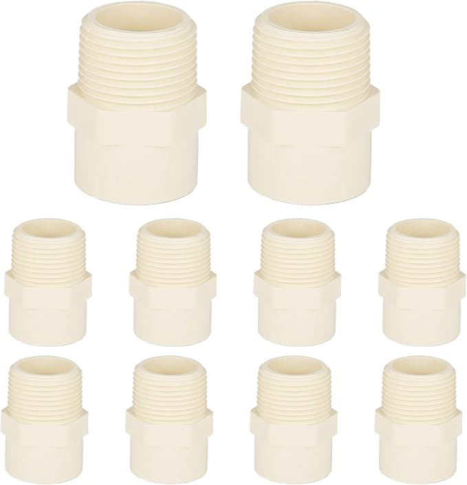 (10 Pack) EFIELD CPVC CTS Male Adapter Fittings, 1" Slip X 1" Male Thread,(CPVC035-5-10PCS)