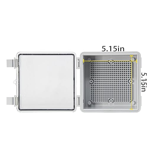 Electrical Junction Box Outdoor Project Box IP66 ABS Plastic Electrical Enclosure Hinged Cover Electric Box Clear(5.9"x5.9"x3.5")