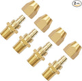 2pcs Premium Solid Brass Pneumatics Reusable PU Hose-End Repair Fitting, 3/8" Barb For 3/8-Inch ID Polyurethane Air Hose With 1/4" NPT