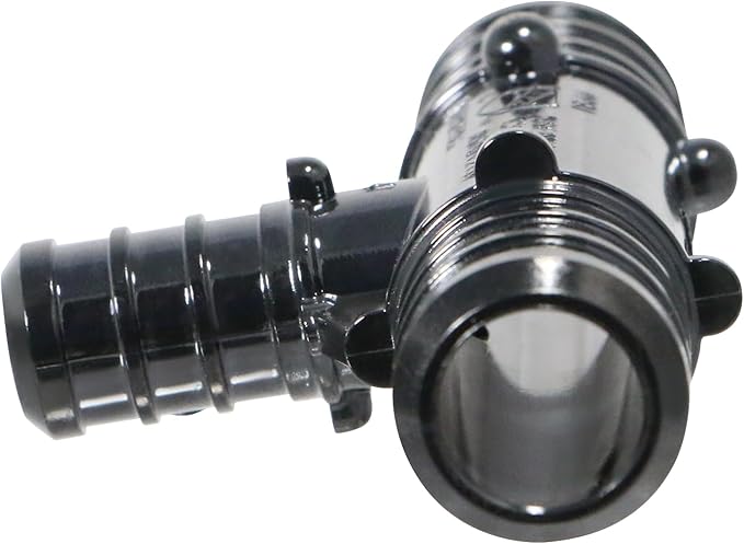 XFITTING Poly Pex B Barb Crimp 3/4 X 3/4 X 1/2 Pex B Tee, Poly Alloy, 10 Pieces
