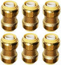 HQMPC Straight Coupling Push Fit PEX Fittings, 1/2" Push-to-Connect Copper, CPVC, Lead No Pb Brass Plumbing Fittings (6, 1/2 Inch(1/2"))