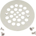 Artiwell 4-1/4“ Shower Strainer Drain Trim Set, Screw-in Shower Strainer Drain Cover, Plastic-Oddities Style Replacement Strainer Grid,Machine & Self-Tapping Screws Included (Brushed Nickel)