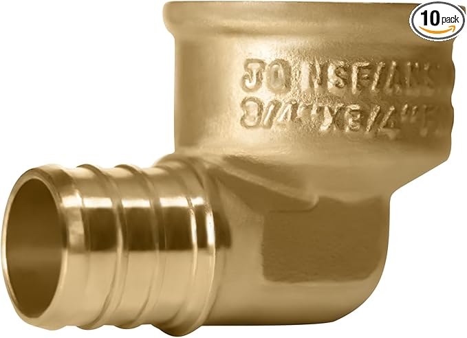 XFITTING 3/4 Inch Pex x 3/4 Inch Pex Female NPT Elbow, 10 Pieces