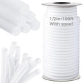 1/2 Inch x 100 ft Foam Backer Rod for Gaps Joints Concrete Crack Filler Caulk Saver Bulk Foam Backing Rod Concrete Filler Rope for Weather Stripping Door Seal (White)