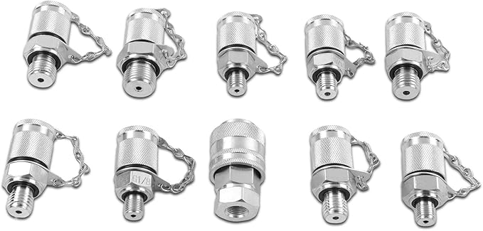 SINOCMP 10 Pcs Test Connector Hydraulic Pressure Gauge Tee Coupling Fittings for Construction Machinery Excavator