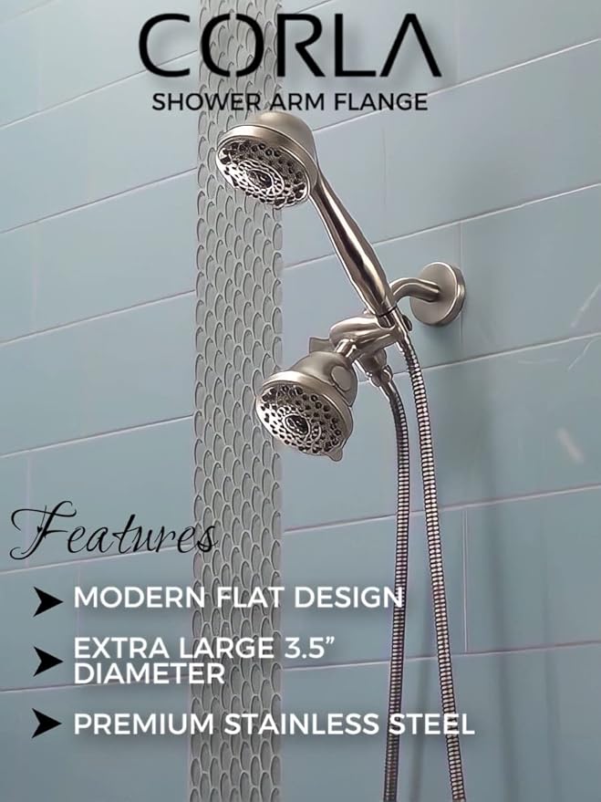 Corla Modern 3.5” Escutcheon Plate Extra Large | Shower Arm Flange Universal Replacement Cover Round 3 1/2 Inch (Oil Rubbed Bronze)