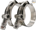 ROADFORMER 59mm - 67mm T-Bolt Hose O.D. Clamp - Working Range 2.31" - 2.64" for 2.5 inch Hose OD, Stainless Steel Bolt, SS Band Floating Bridge and Nylon Insert Locknut (59mm - 67mm, 2 pack)