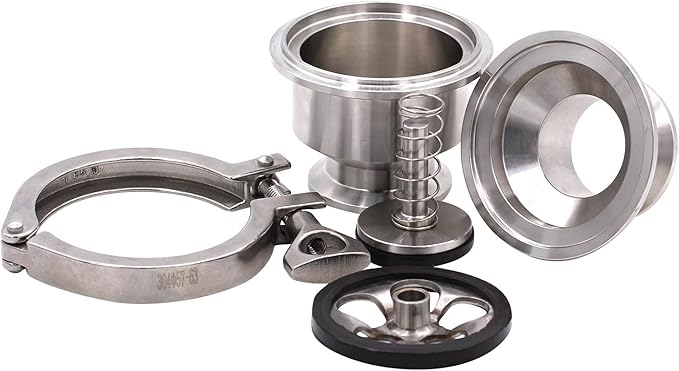 DERNORD Sanitary Check Valve - One Way Flow - 1.5" Tri Clamp Style, Stainless Steel 304, FKM Gasket (1.5" Tri Clamp Check Valve)